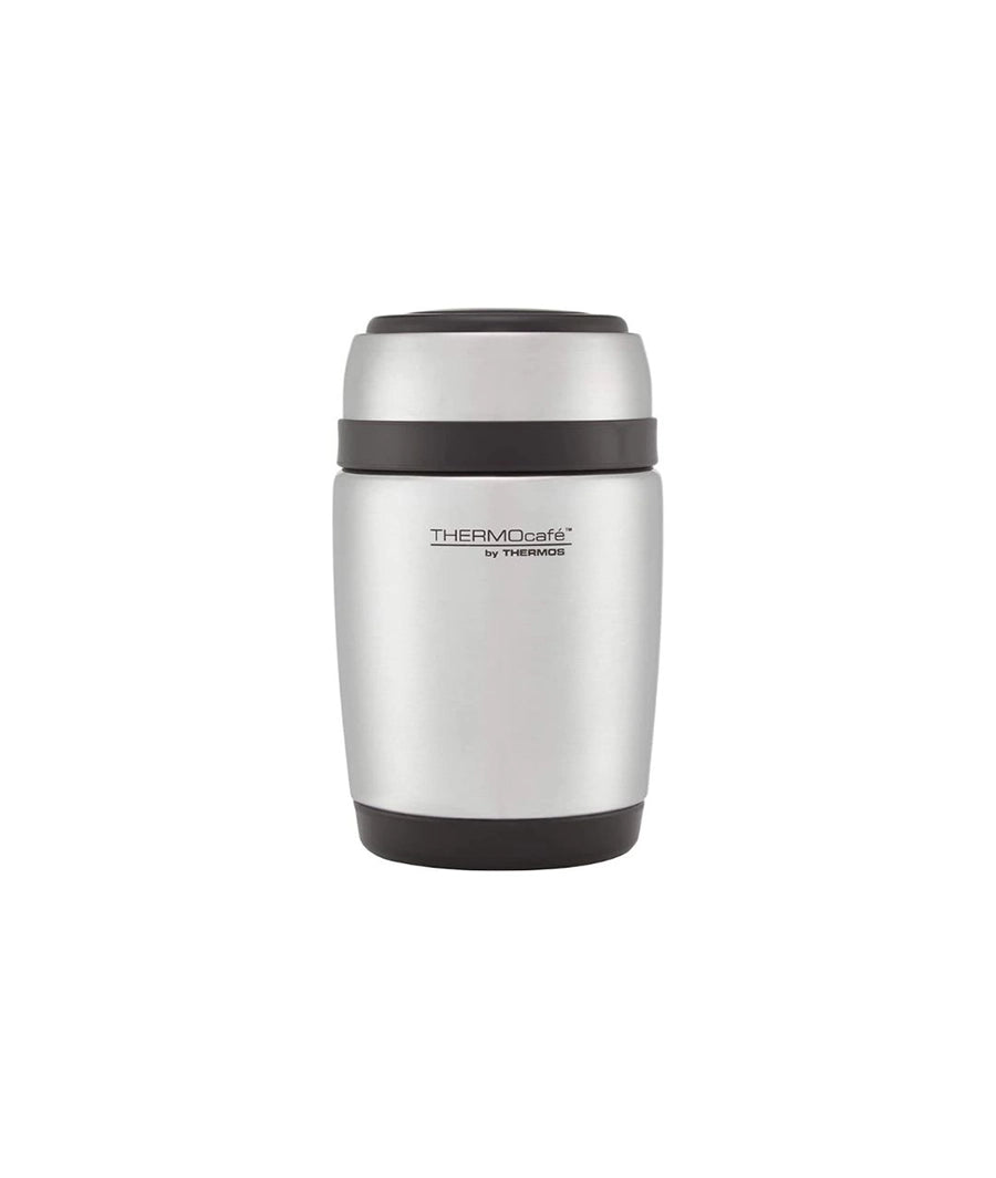 Thermos Curved Food Flask with Spoon, Stainless Steel, 400 ml