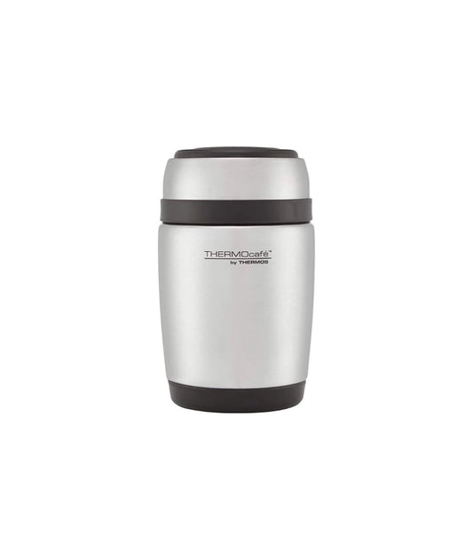 Thermos Curved Food Flask with Spoon, Stainless Steel, 400 ml