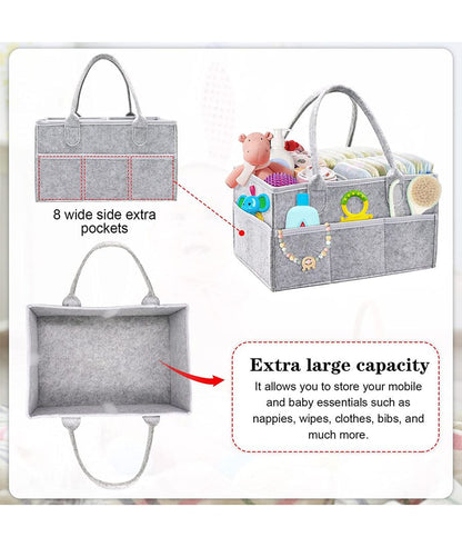Luxury Nappy Caddy Organiser, (Upgrade- Grey) – Image 2