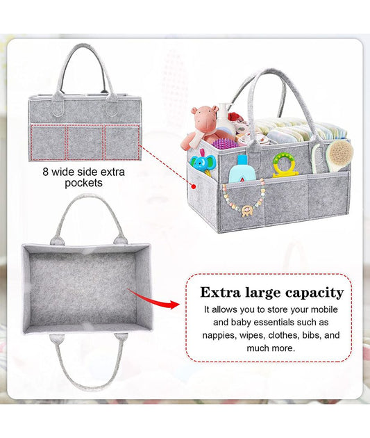 Luxury Nappy Caddy Organiser, (Upgrade- Grey) – Image 2