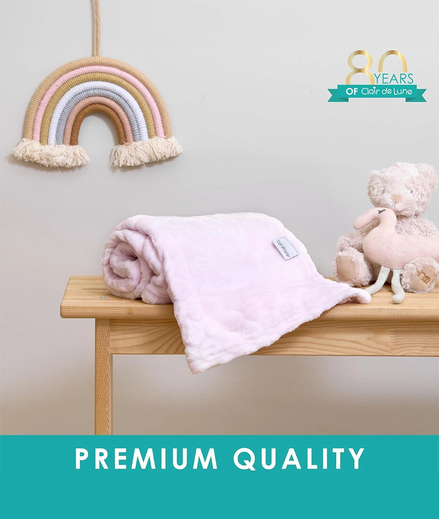 Marshmallow Soft Baby Pram Blanket 90 x 70 cm (Pink) – Image 2