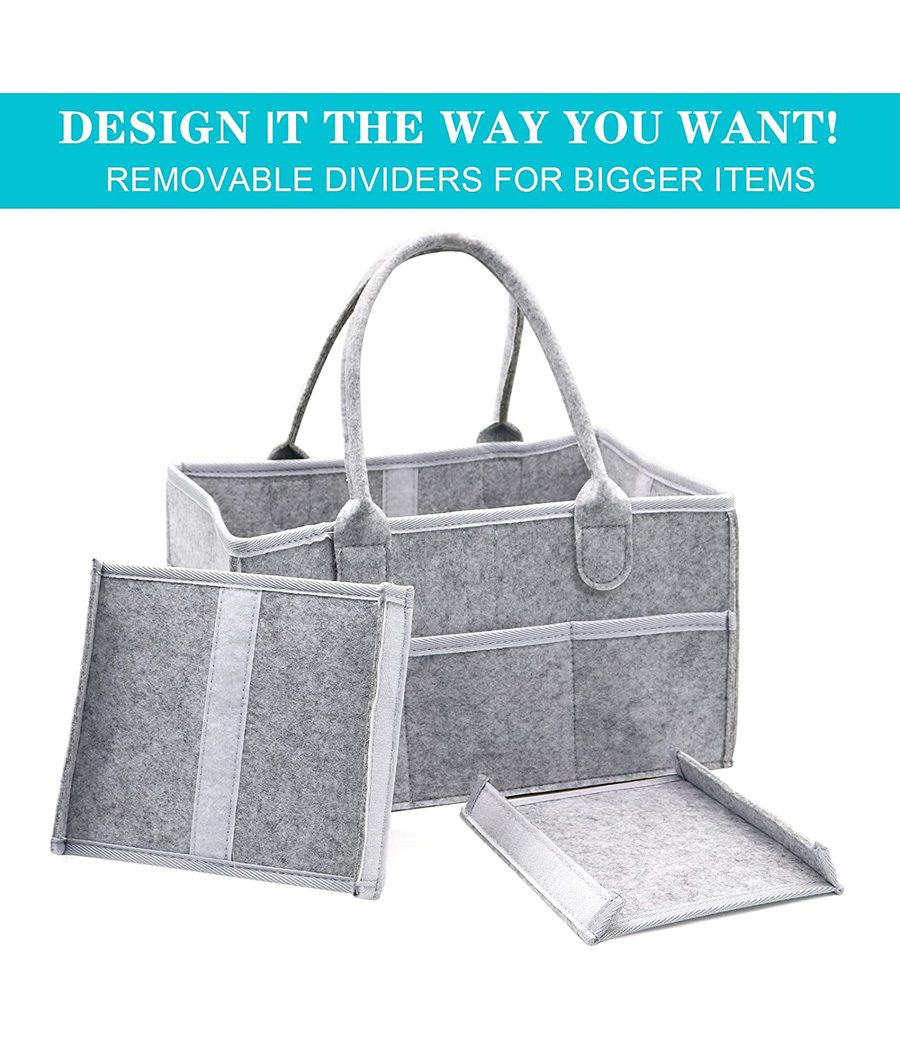 Luxury Nappy Caddy Organiser, (Upgrade- Grey) – Image 3