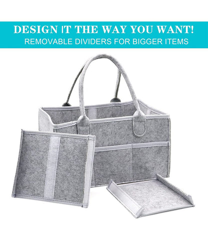 Luxury Nappy Caddy Organiser, (Upgrade- Grey) – Image 3