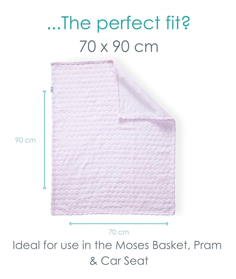 Marshmallow Soft Baby Pram Blanket 90 x 70 cm (Pink) – Image 3