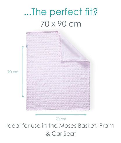 Marshmallow Soft Baby Pram Blanket 90 x 70 cm (Pink) – Image 3