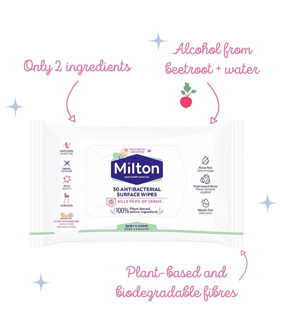 Milton Antibacterial Surface Wipes 30 Wipes – Image 4