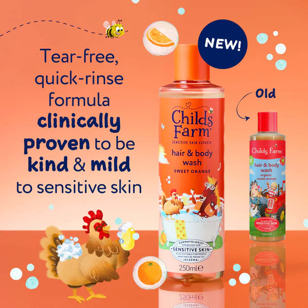 Childs Farm hair &amp; body wash organic sweet orange - 250ml – Image 2