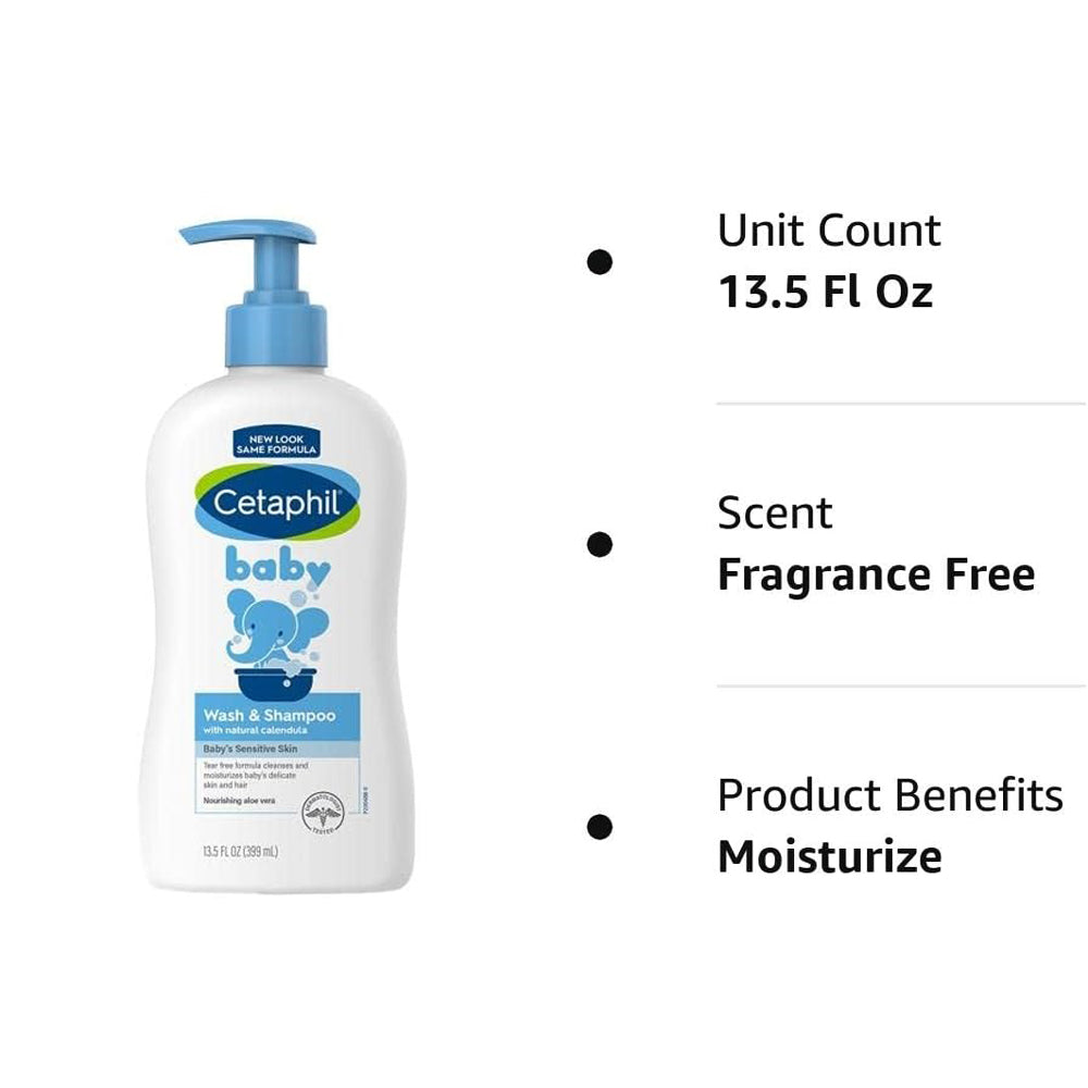 Cetaphil Baby Wash And Shampoo 399 ml – Image 2