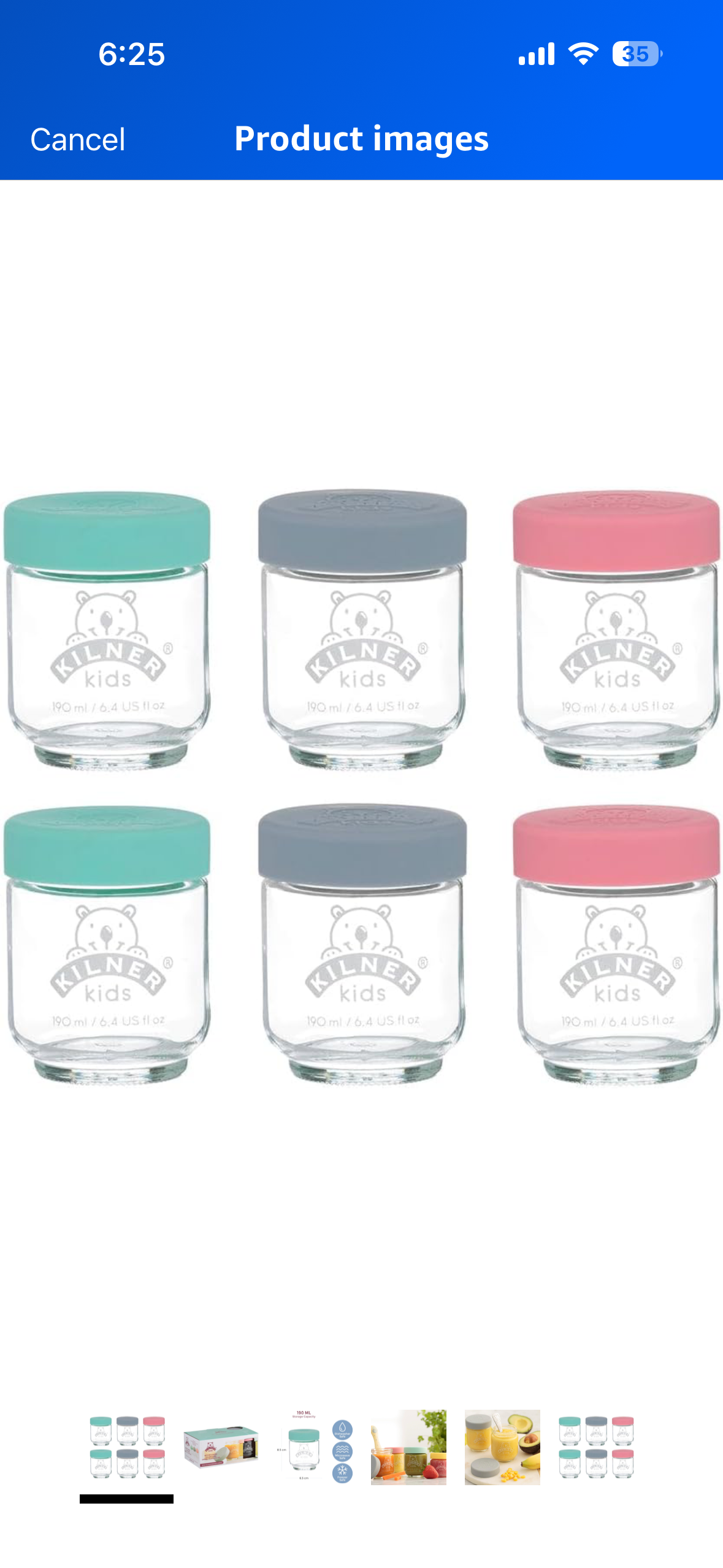 Kids Glass Baby Food Jars Set of 6 x 190ml