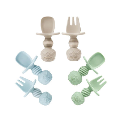 6 Pack Silicone Baby Spoons and Fork Feeding Set