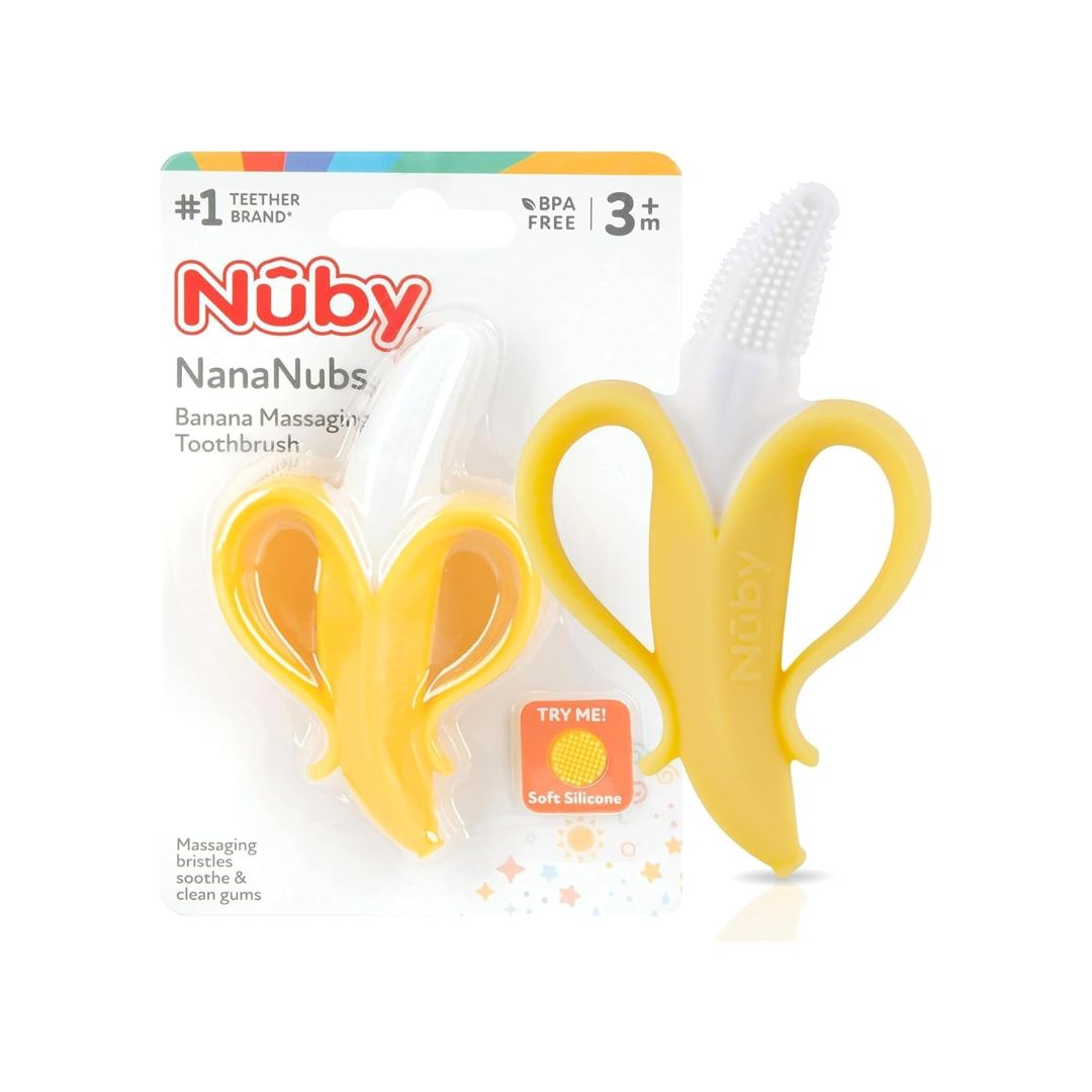 Nuby Banana Teething Toy+Toothbrush| 3+months | Silicone