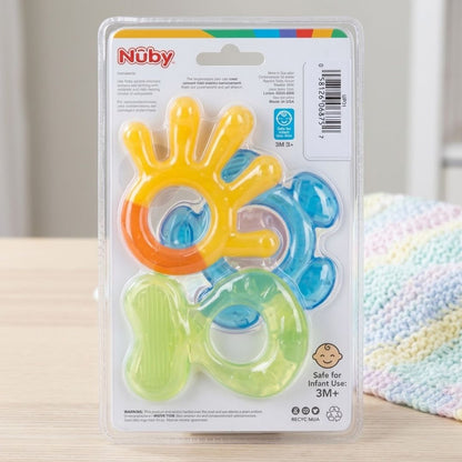 Nuby 3 Stage Teething Set for Babies, 3+ Months