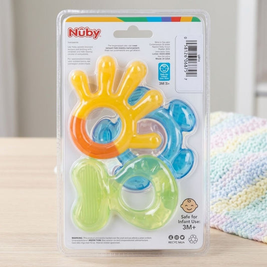 Nuby 3 Stage Teething Set for Babies, 3+ Months