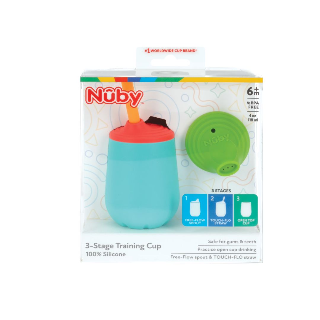 Nuby Baby's 3-Stage Training Silicone Sippy Cup, 118 ml