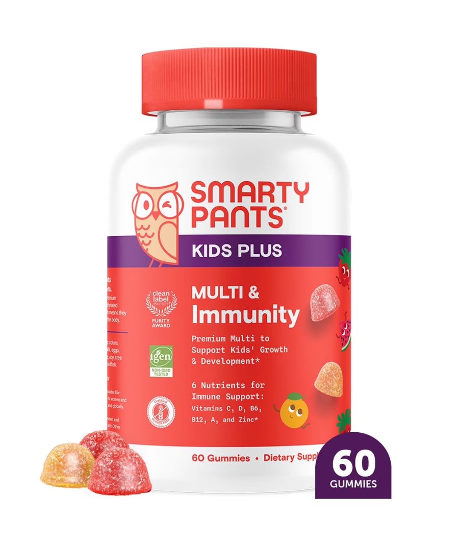 SmartyPants Kids Plus Multivitamin and Immunity Gummies, 60