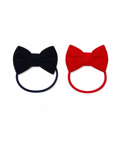 Bow bandeau (2 pieces, red and navy)