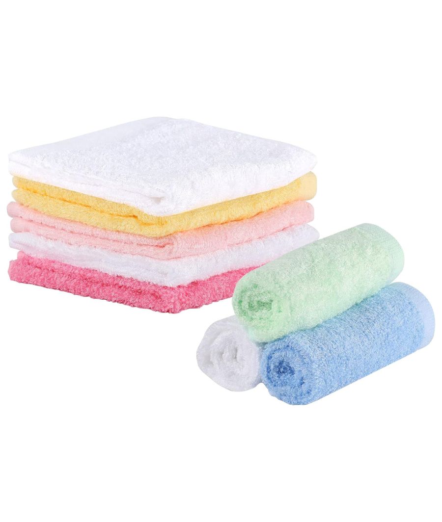 8 Pack Flannel Face Cloth, 10 x 10 inch Soft Bamboo Face Cloth