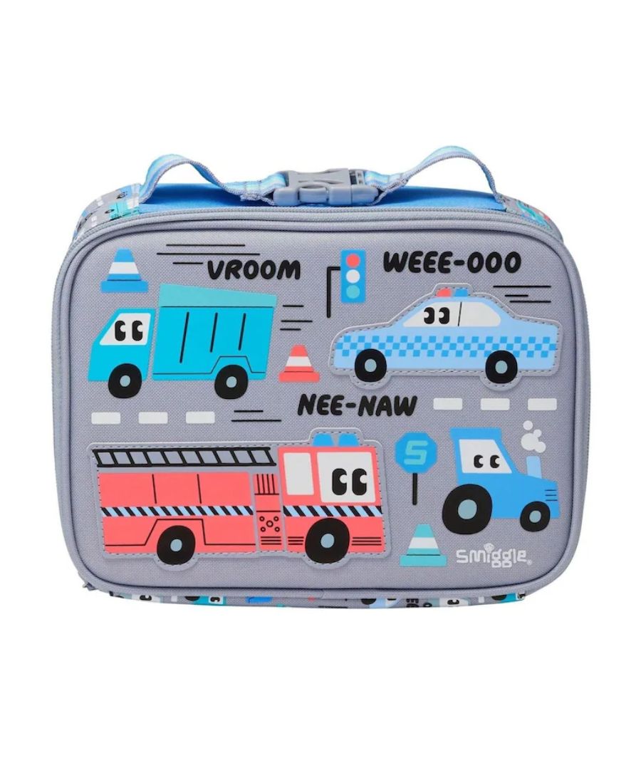 Smiggle Grey Teeny Tiny Ready Set Go Square Lunchbox