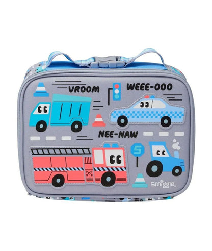 Smiggle Grey Teeny Tiny Ready Set Go Square Lunchbox