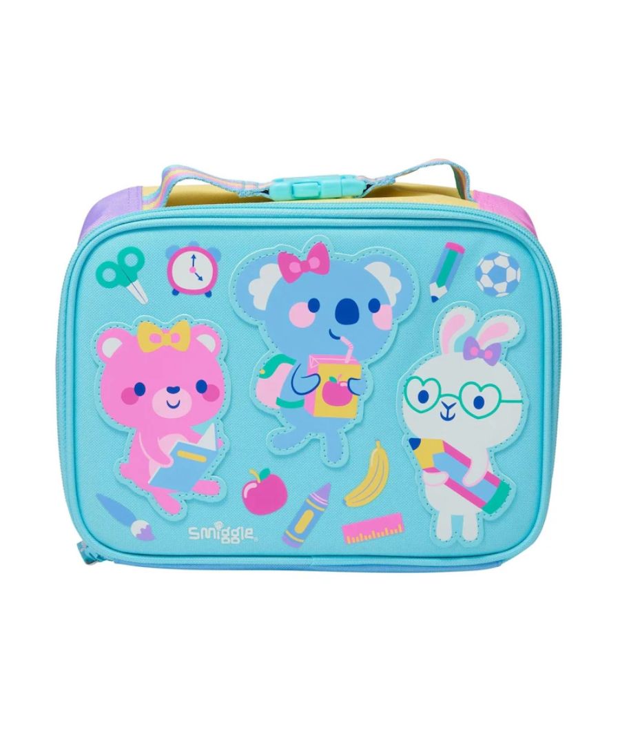 Smiggle Blue Teeny Tiny Ready Set Go Square Lunchbox