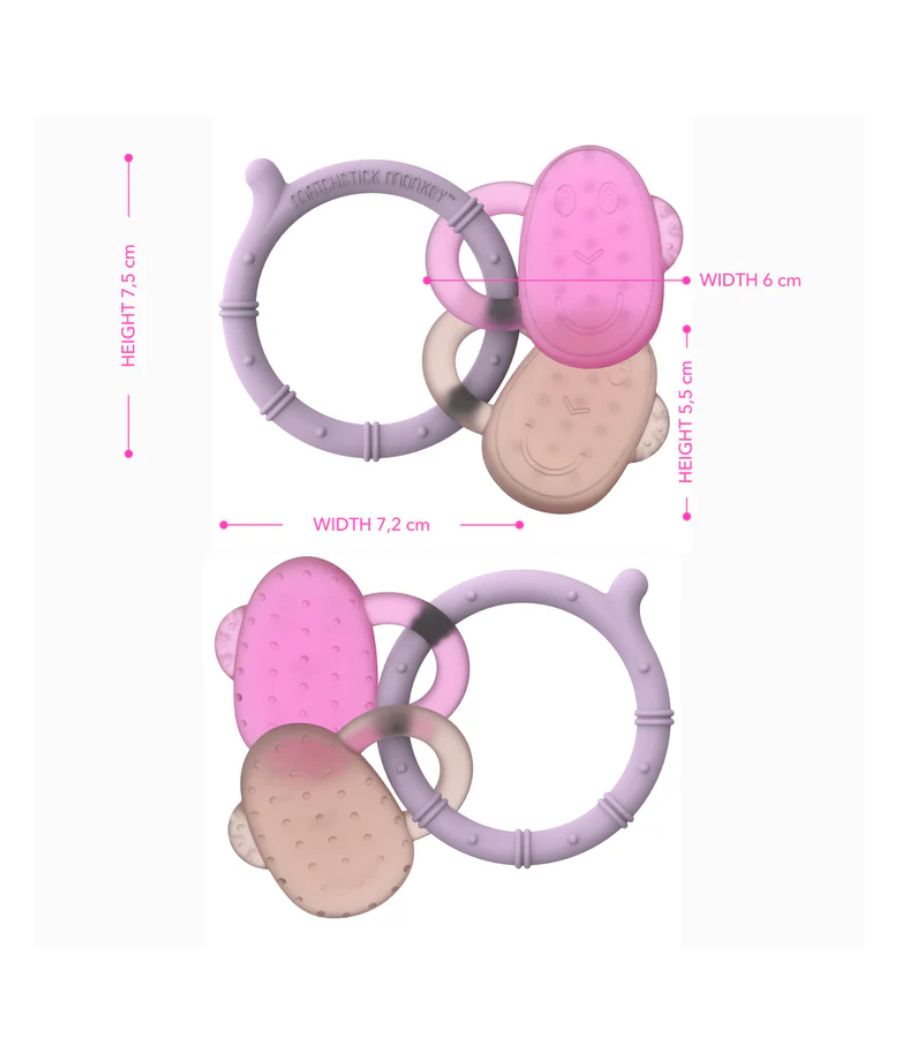 Matchstick Monkey Ice Cooling Teether Dusty Pink from 3 months – Image 3