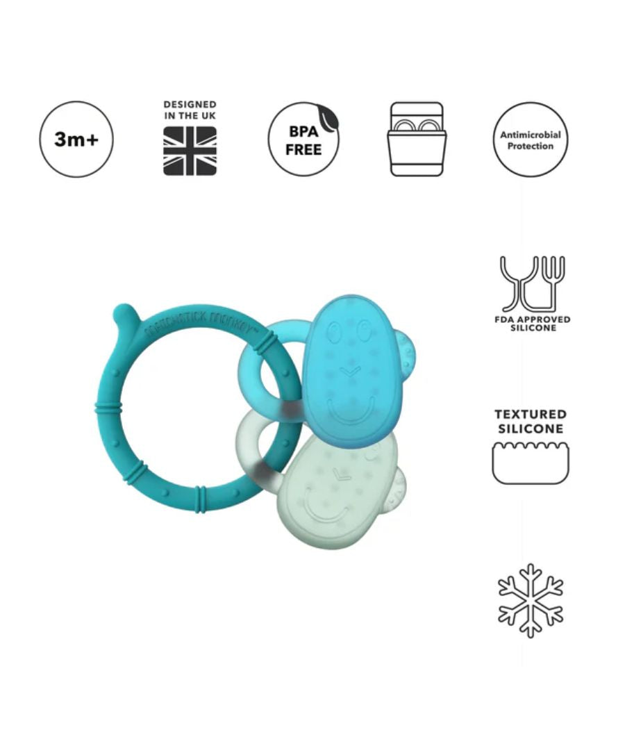Matchstick Monkey Ice Cooling Teether Blue & Mint Green from 3 months – Image 5