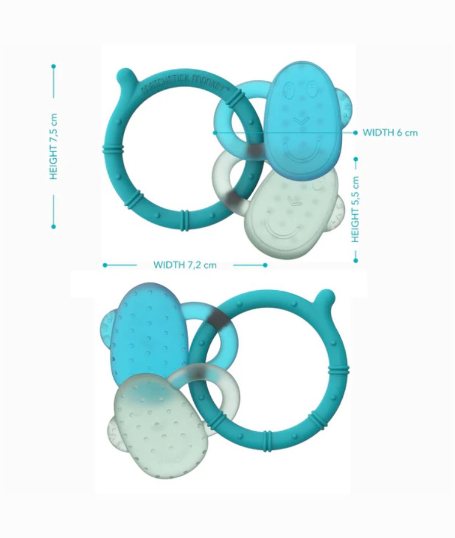 Matchstick Monkey Ice Cooling Teether Blue & Mint Green from 3 months – Image 4