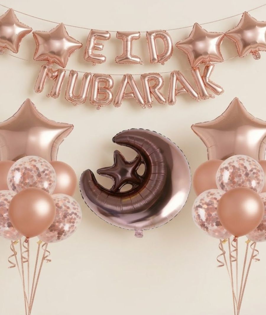 EID Mubarak Foil Latex Balloons Set