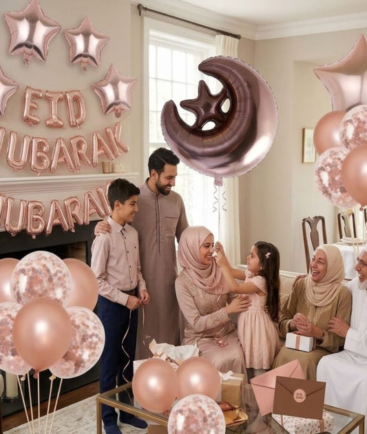 EID Mubarak Foil Latex Balloons Set – Image 2