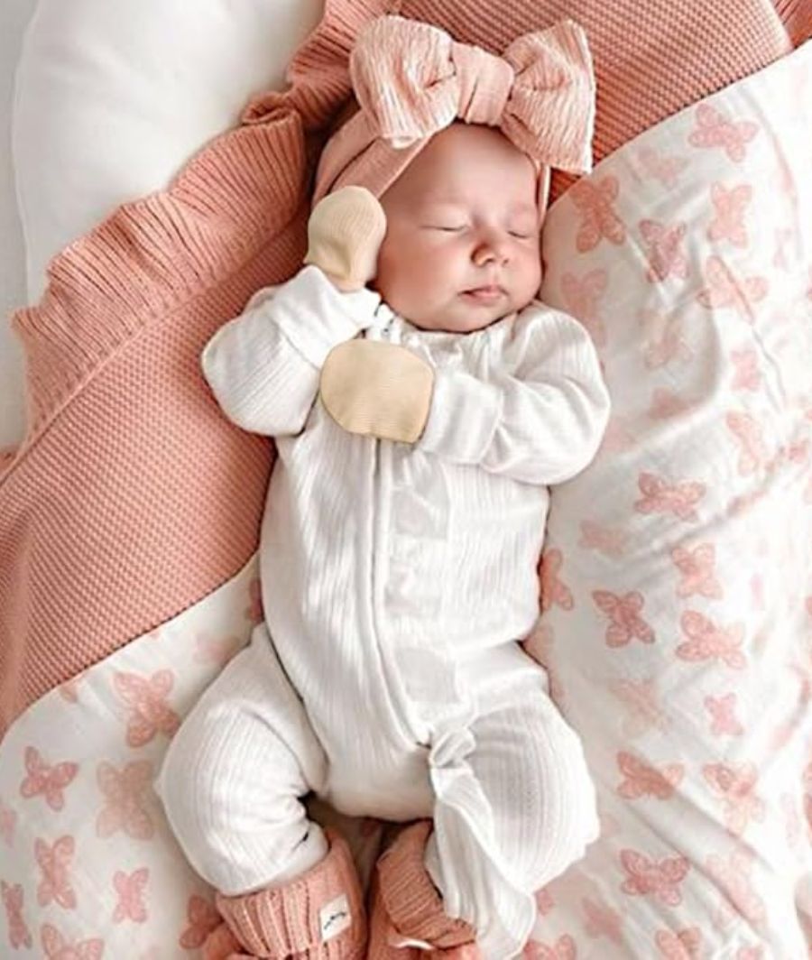 Newborn Baby Mittens Infant Gloves No Scratch Mittens Cotton Gloves for 0-6 Months – Image 2