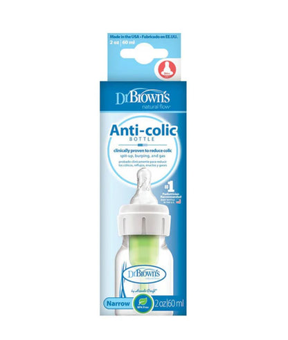 Dr Brown's Options+ Anti Colic Narrow Neck Bottle with Level 1 Teat, 60ml – Image 3