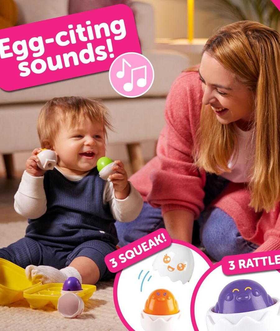 TOMY Toomies Hide & Squeak Eggs Toddler Toys – Image 3