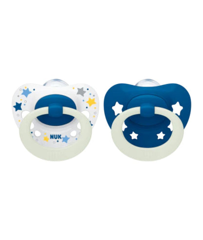 NUK Glow in The Dark Signature Night Silicone Soother 2 Pack  6-18  month