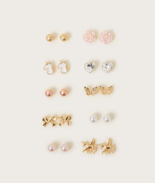 10-Pack Pretty Stud Earrings