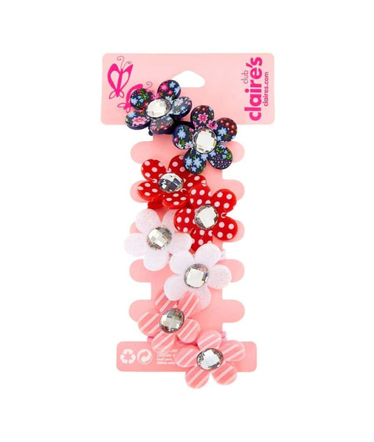 Claire's Club Floral Gem Hair Ties - 4 Pack