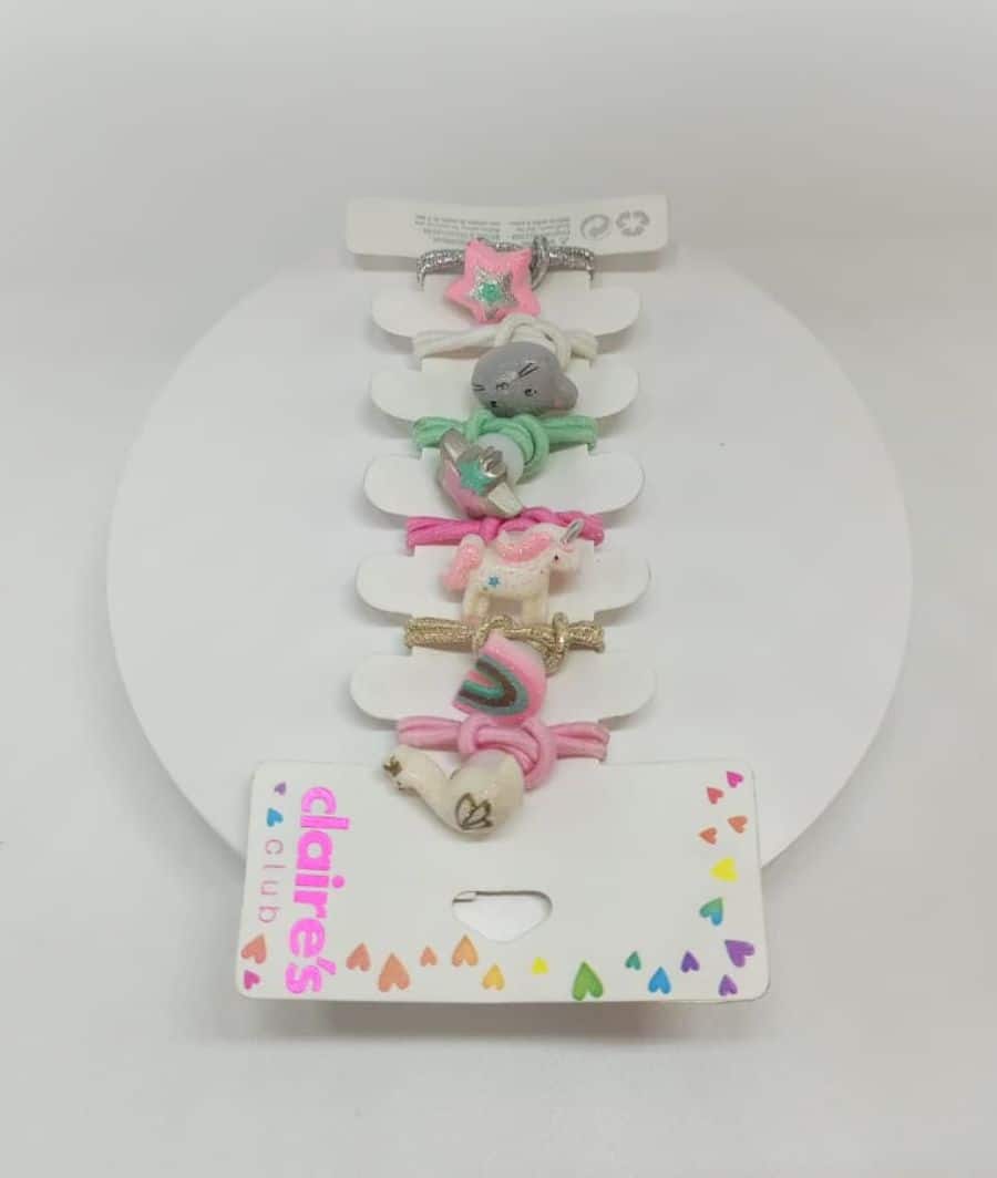 Claire’s Club Colorful  Hair Ties – 6 Pack – Image 2
