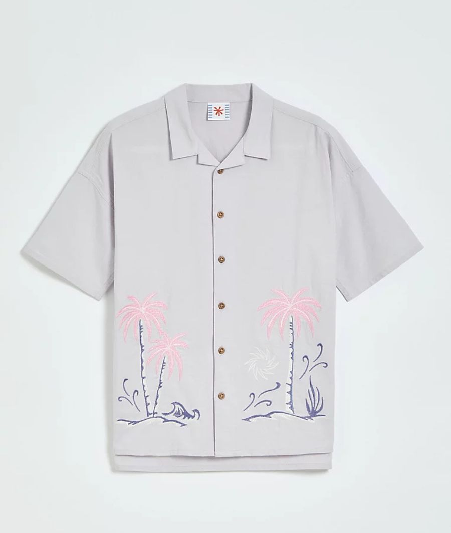 Lilac Embroidered Palm Tree Shirt (9-10 Years)