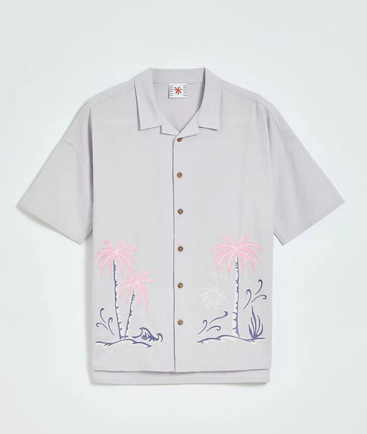Lilac Embroidered Palm Tree Shirt (9-10 Years)