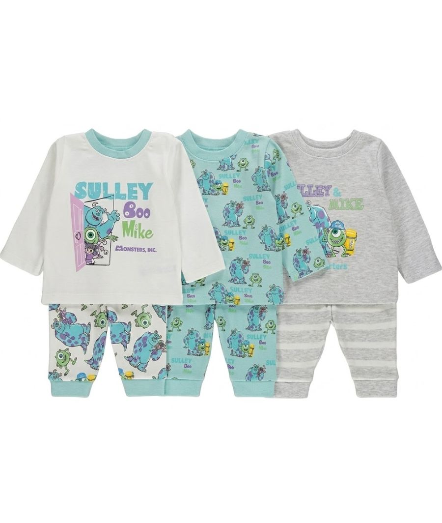 Disney Monsters Inc. Blue Jersey Pyjamas 3 Pack (3-6 Month)