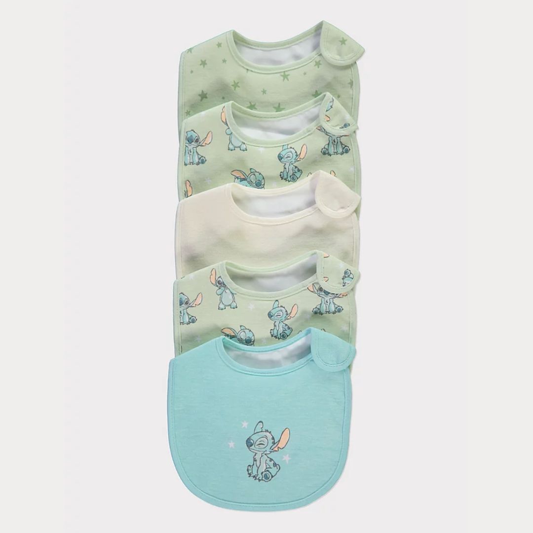 Disney Lilo and Stitch Green Bibs 5 Pack