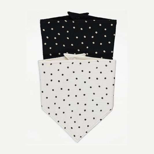 Spotty Cheesecloth Dribble Bibs 2 Pack