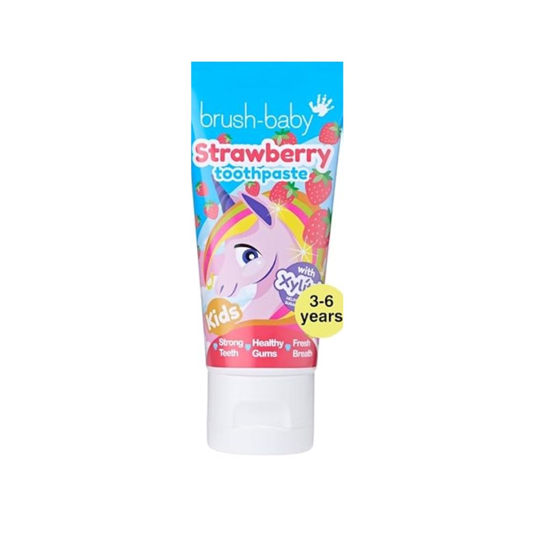 brush-baby Natural Strawberry Flavoured Unicorn Toothpaste (3+ Years) 50ml Tube