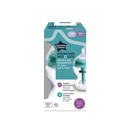 Tommee Tippee Advance Anti-Colic Bottle With Slow Flow Teat 260Ml 0M+ – Image 3