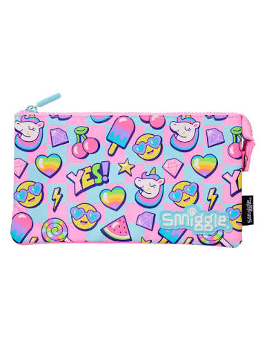 Check Triple Pocket Pencil Case