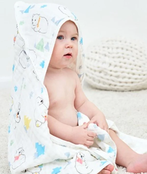 Baby Hooded Bath Towel 32x32Inch (Bear)