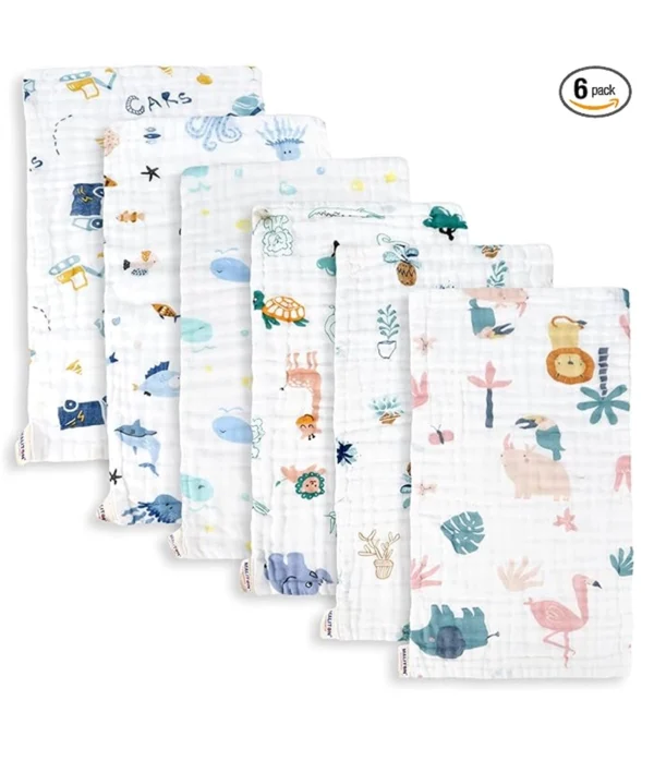 Muslin Burp Cloths for Baby 6 pack