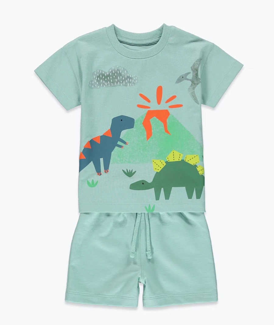 Blue Dinosaur T-Shirt and Short Set