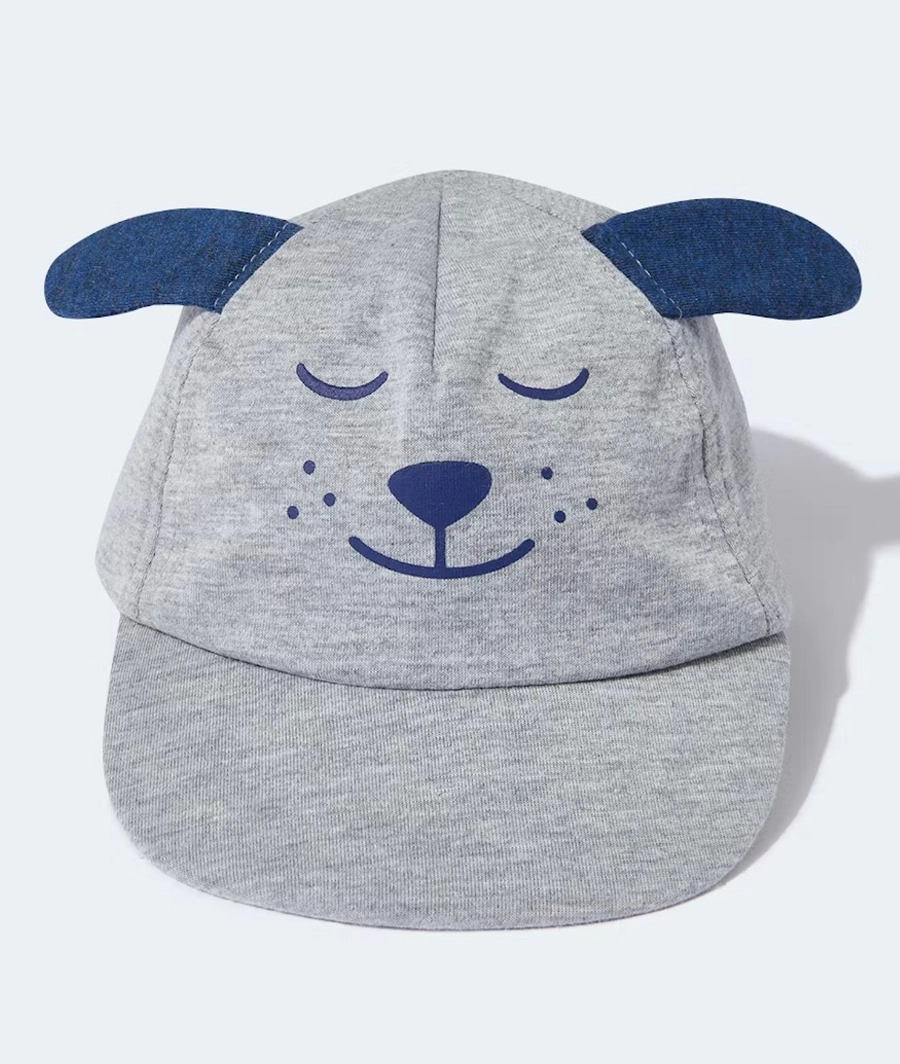 Unisex Grey Dog Cap (0-6 months)