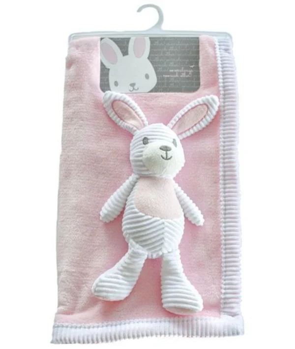 Pink Flannel Wrap With Toy