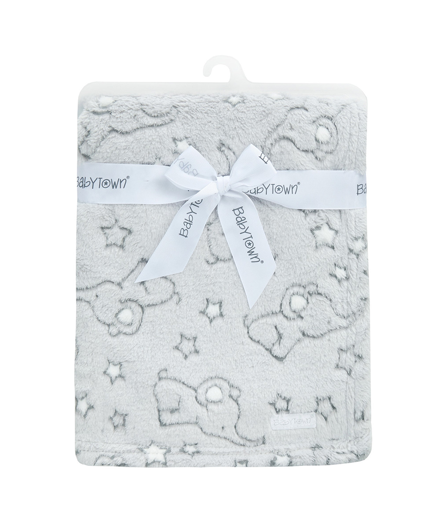Baby Grey Elephant Jaquard Blanket